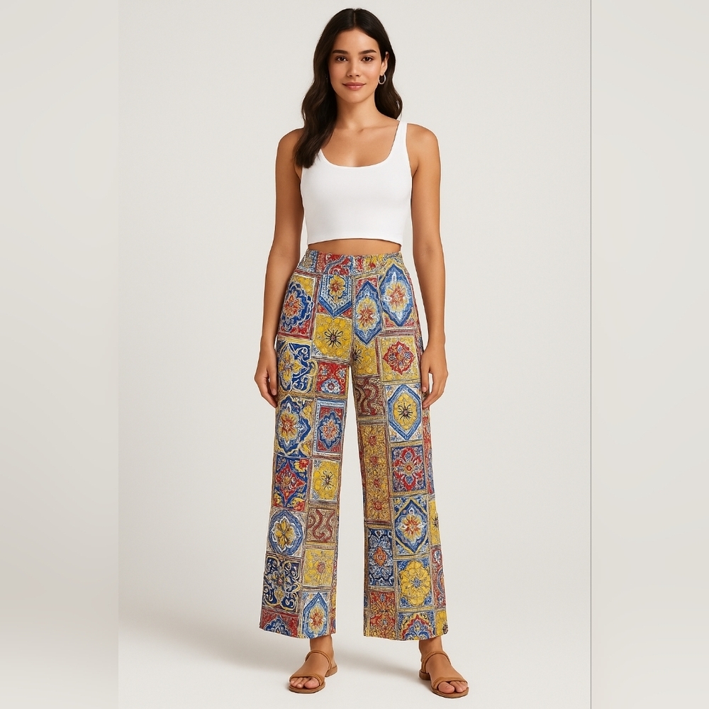 Colorful Patterned Palazzo Pants
